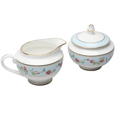 Coastline Imports Rose Heart Swag Sugar and Creamer Set  YL007BC-HA019