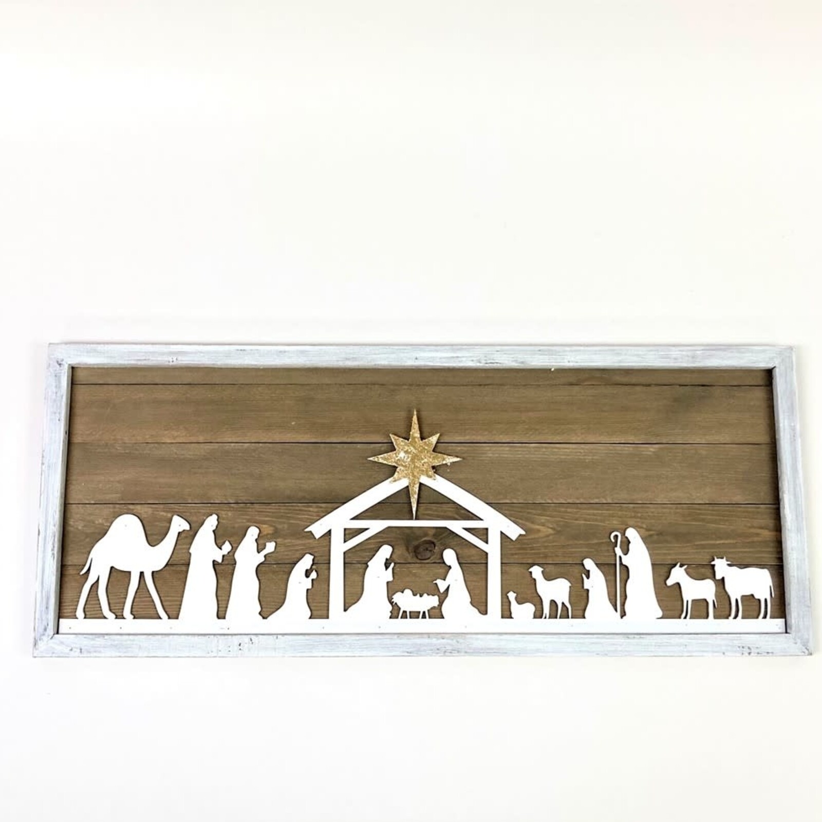 Trade Cie 28x12" Layered Silhouette Nativity Wall Décor   CM4512 loading=