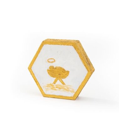 Trade Cie 5" Hexagon Manger Table Block, Handpainted  CM5225