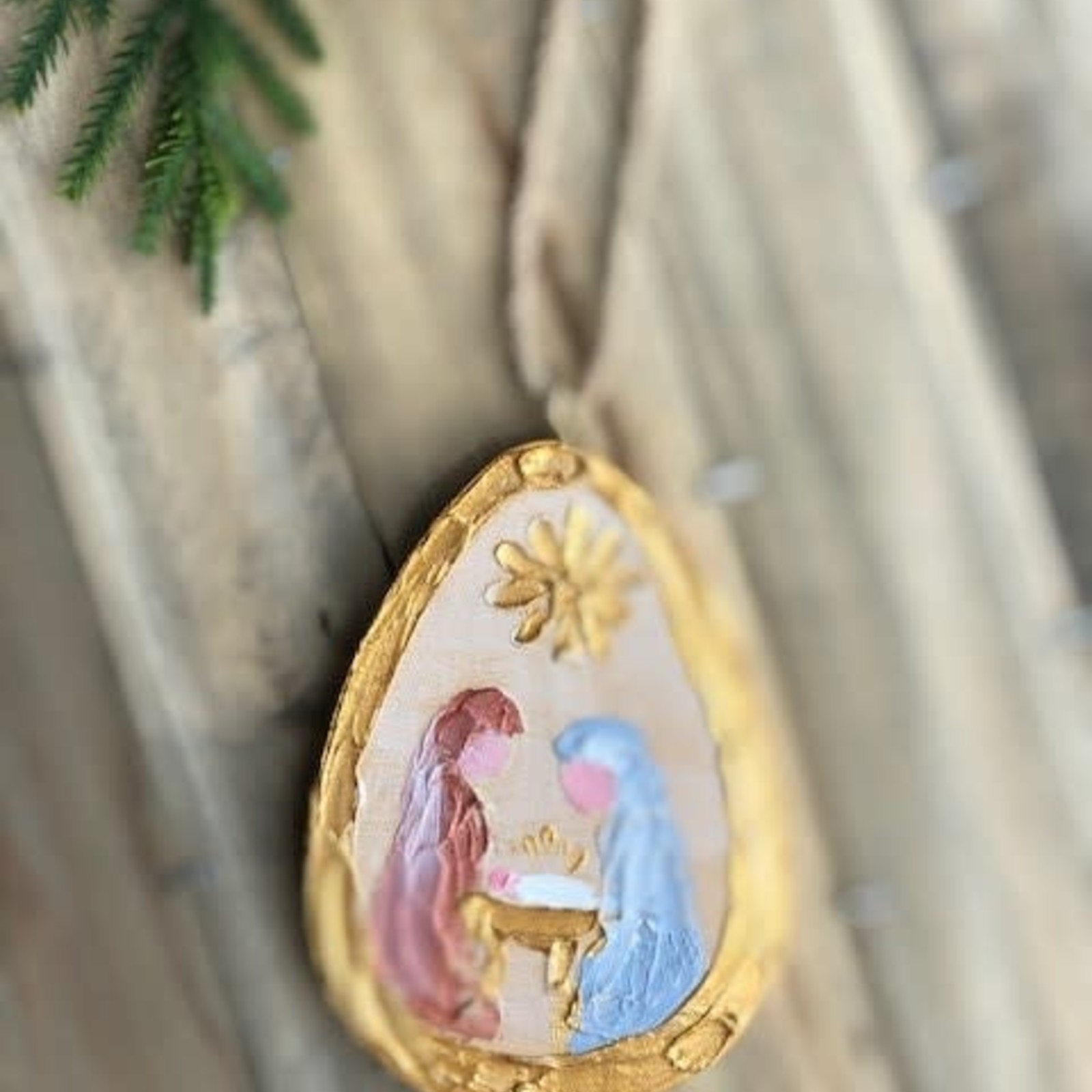 Trade Cie 4" Holy Family Ornament, Handpainted,  CB1712 loading=