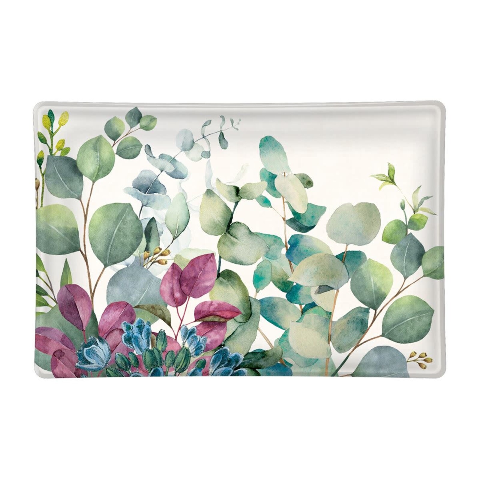 Michel Design Works Eucalyptus & Mint Rectangular Glass Soap Dish  818365 (GSDR365) loading=