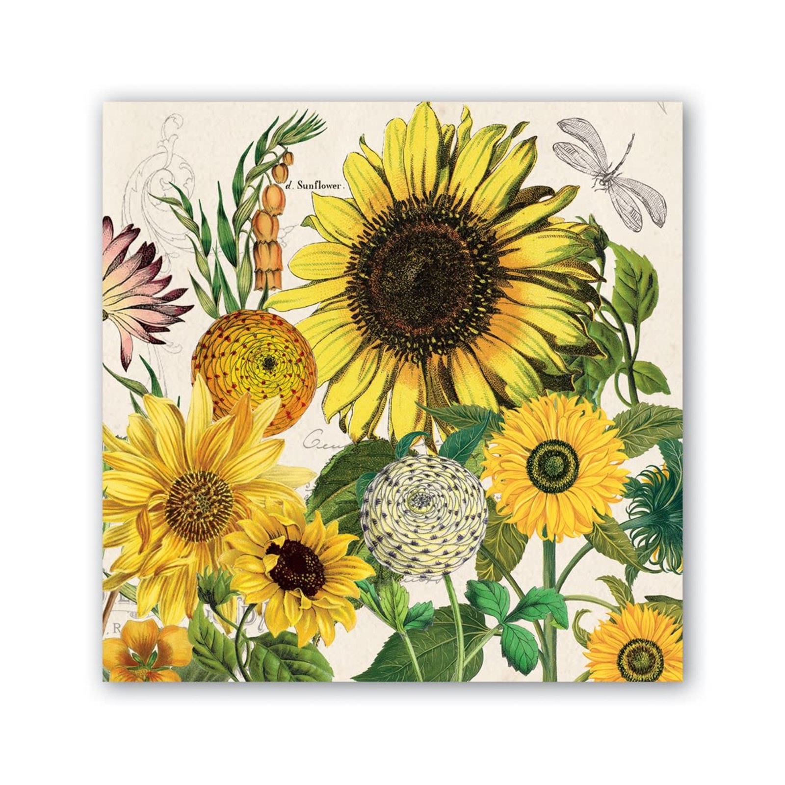 Michel Design Works Sunflower Cocktail Napkin  814350 loading=