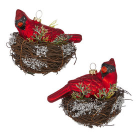 RAZ Imports Inc. 4.5" CARDINAL IN NEST ORNAMENT  4124507