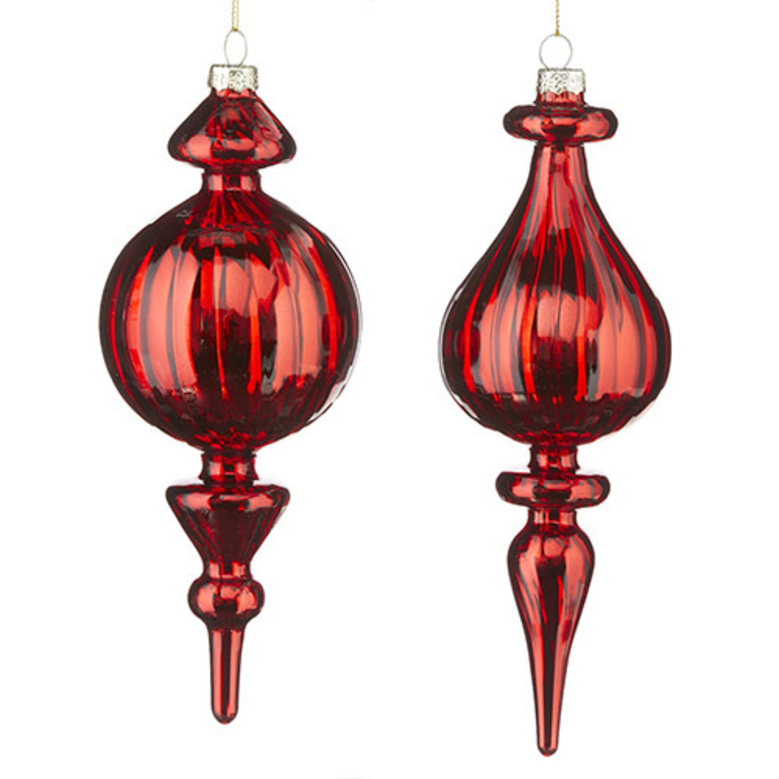 RAZ Imports Inc. 8.5" RED FINIAL ORNAMENT  4224638 loading=