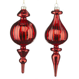 RAZ Imports Inc. 8.5" RED FINIAL ORNAMENT  4224638