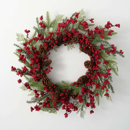 Sullivans 24" PINE AND BERRY WREATH  WR919