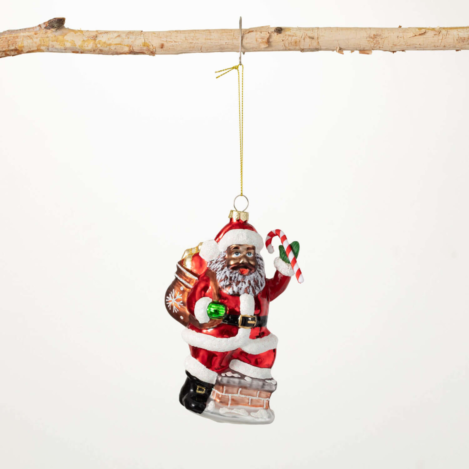 Sullivans SANTA GLASS ORNAMENT  OR10389 loading=