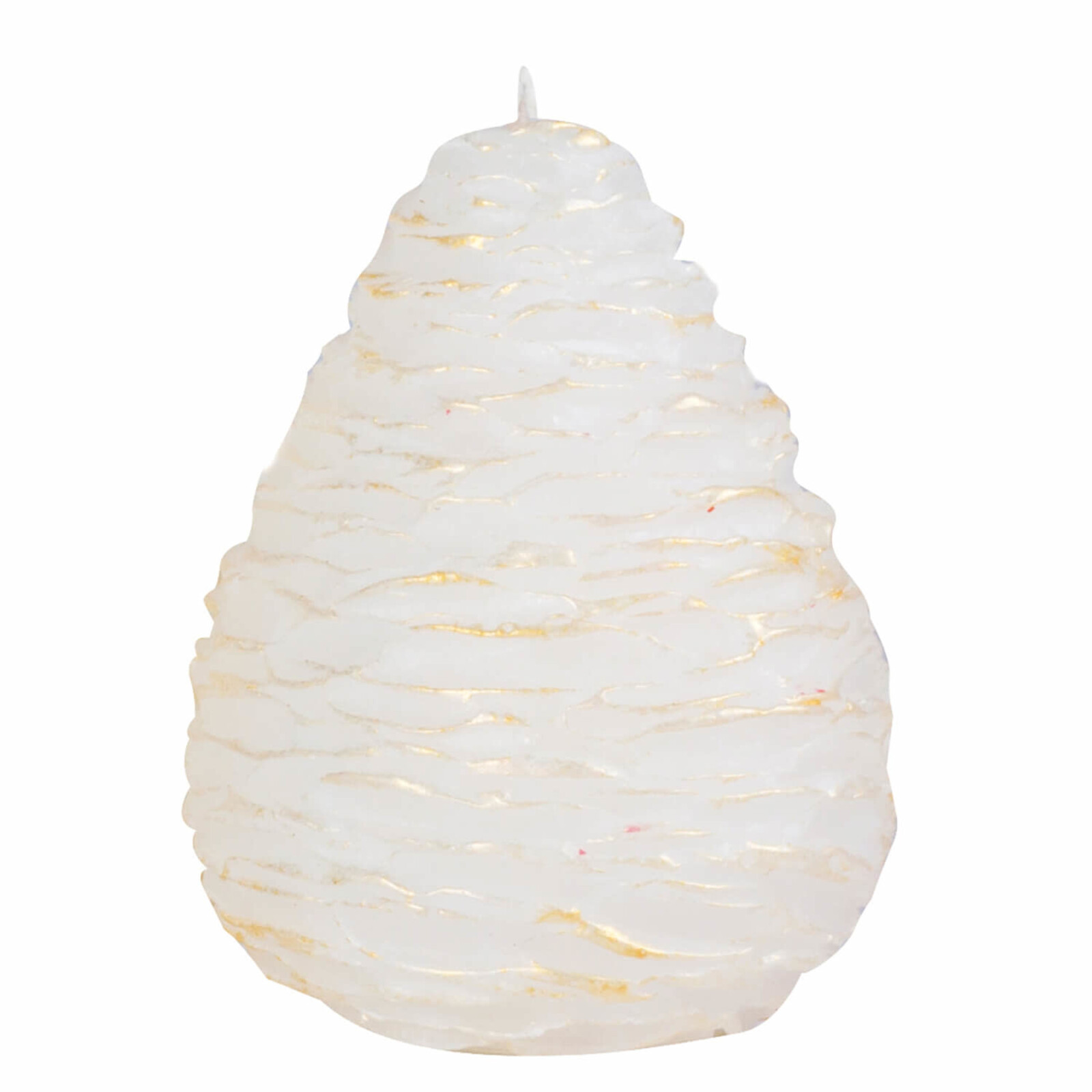 Sullivans WHITE & GOLD PINE CONE CANDLE (40+hr burn time)  PNC304WHGD loading=