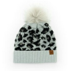 Britt's Knit's Britt's Knits Snow Leopard Pom Hat Women BKSLHAT