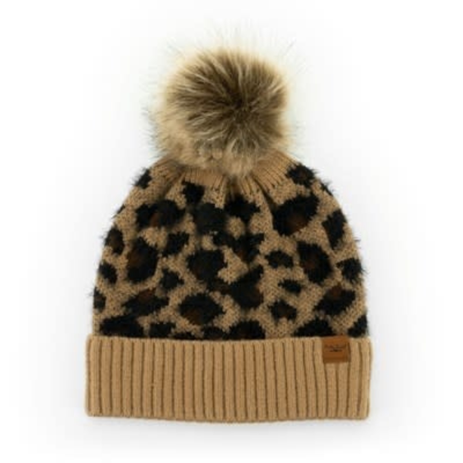 Britt's Knit's Britt's Knits Snow Leopard Pom Hat Women BKSLHAT loading=