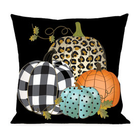 Evergreen Enterprises Mixed Print Pumpkins Outdoor Pillow Cover    4PLC415