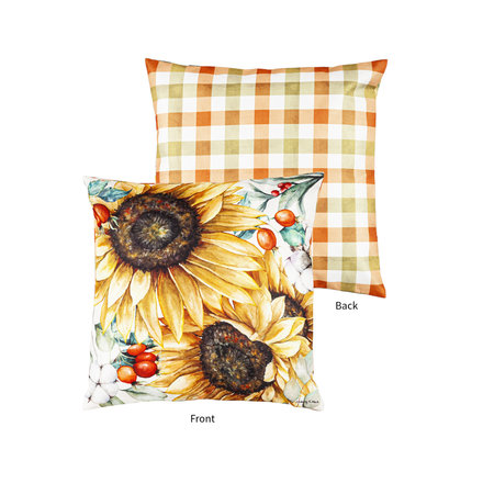 Evergreen Enterprises Floral & Gingham Reversible Pillow Cover
