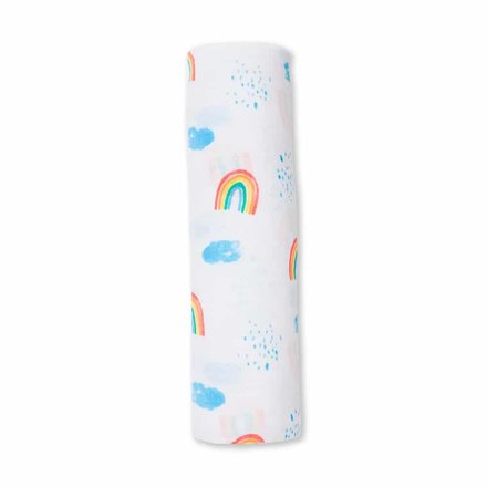 lulujo Lulujo Cotton Swaddle – Rainbow Sky – 47×47″  LJ440