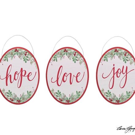 Burton + Burton HOPE JOY LOVE WALL HANGING    9742784