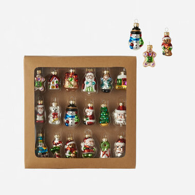 One Hundred 80 Degrees Mini Christmas Ornaments Boxed Set of 18  LH0012
