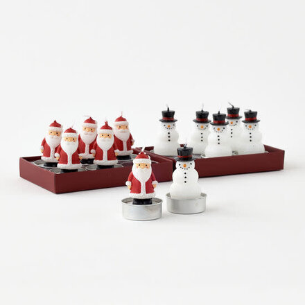 One Hundred 80 Degrees Snowman/Santa T-light  2.5"    NE0400