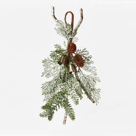 One Hundred 80 Degrees Cedar w/Pinecone Sprig,  17"  DF1003