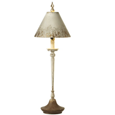 Ganz Distressed White Buffet Lamp