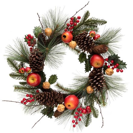 Meravic Pine 24" Pomegranate Wreath  V5330