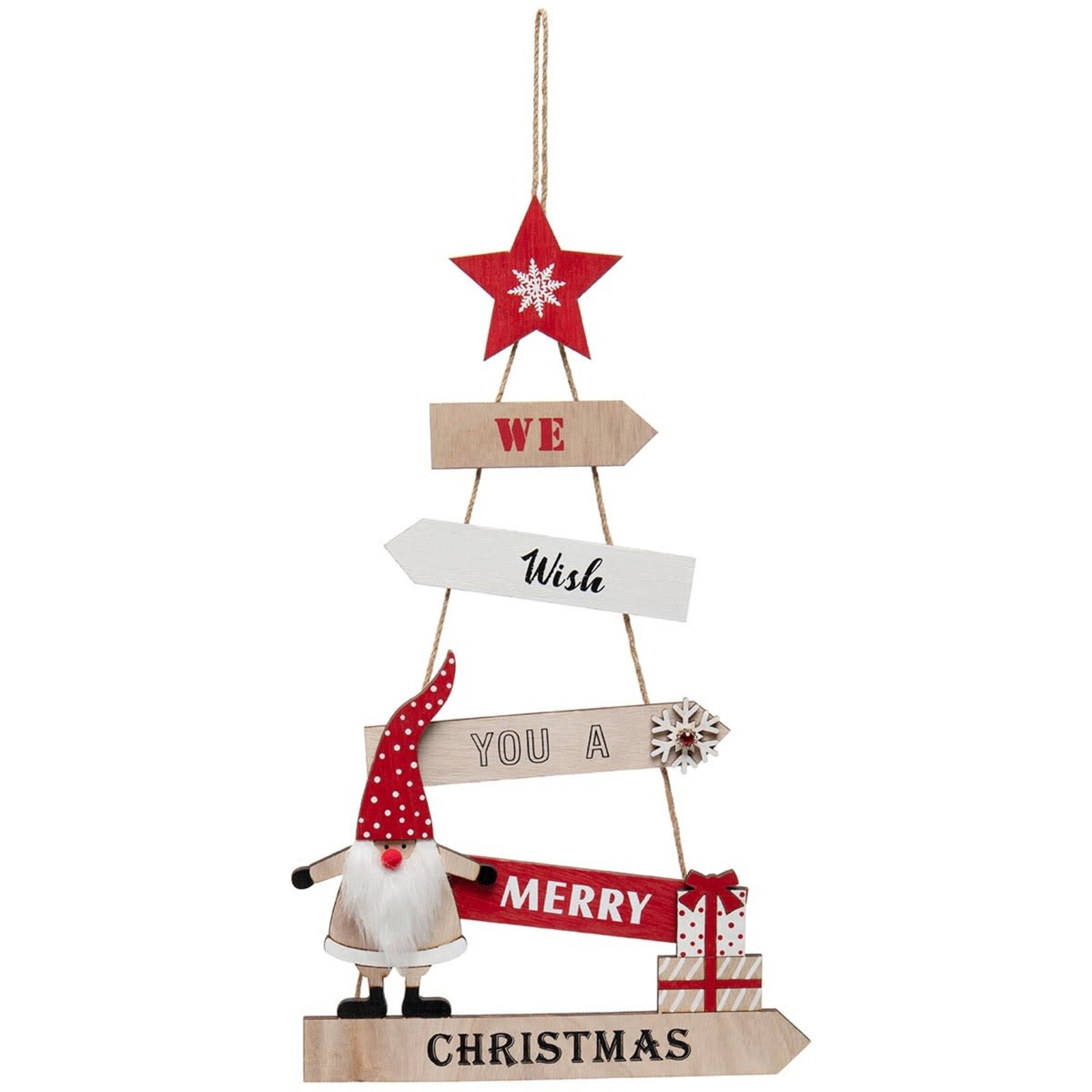 Meravic WE WISH YOU A MERRY CHRISTMAS GNOME Sign 22"  R8364 loading=