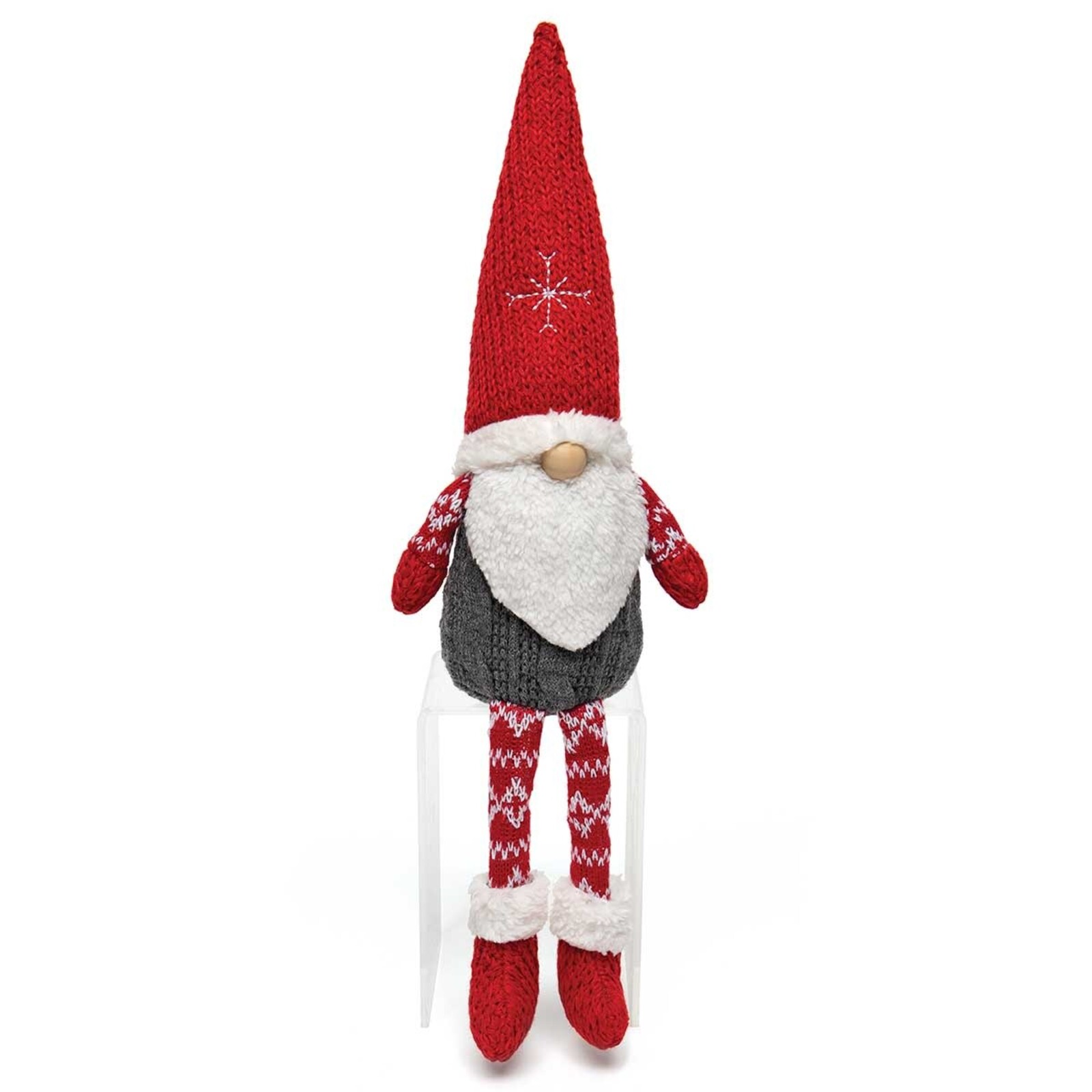 Meravic SWEDE GNOME RED/GREY WITH SWEATER HAT, WOOD NOSE  17"  R8731 loading=