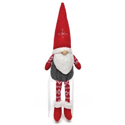 Meravic SWEDE GNOME RED/GREY WITH SWEATER HAT, WOOD NOSE  17"  R8731