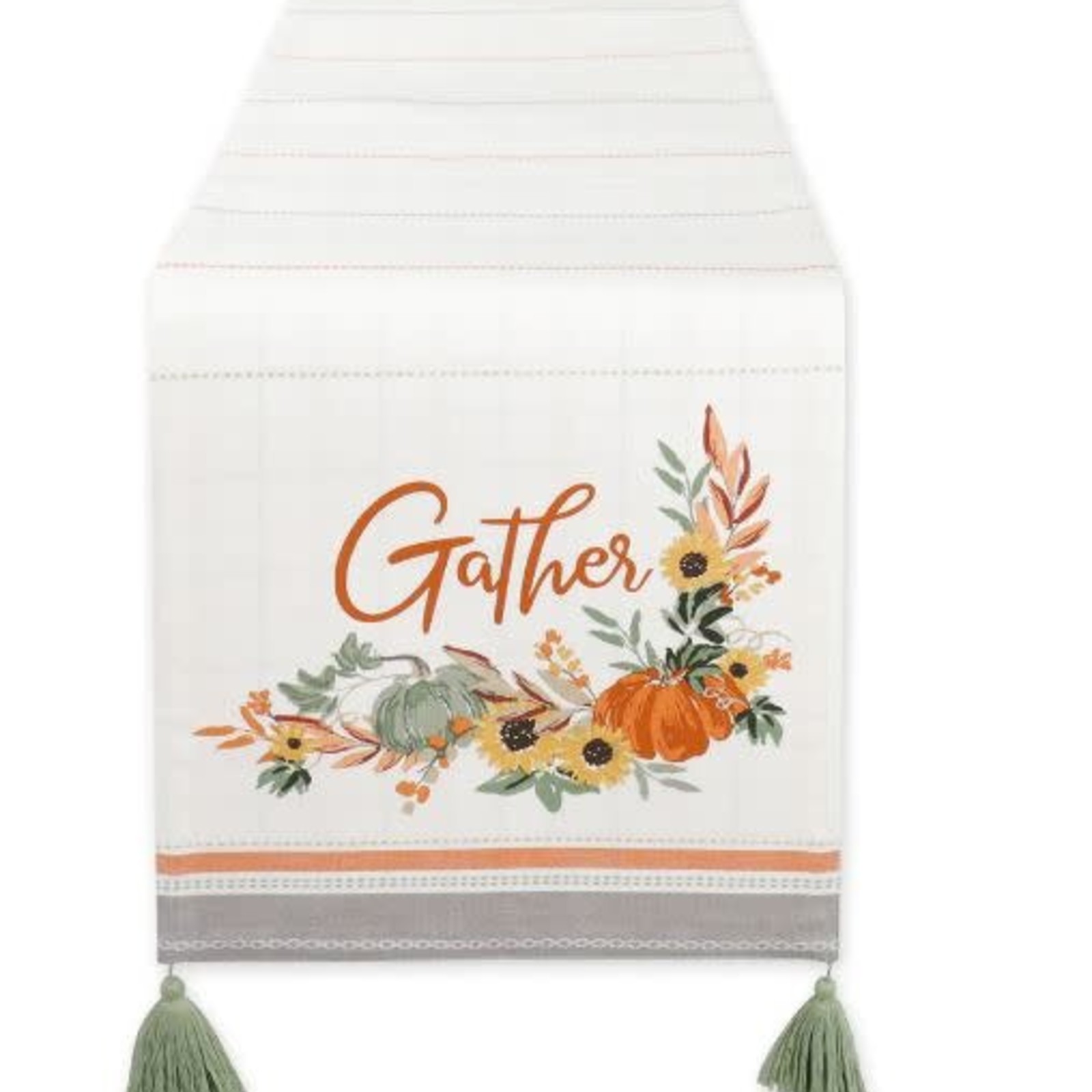 Design Imports DII Gather Fall Gingham Table Runner loading=
