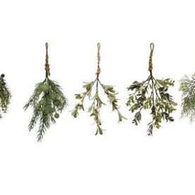 Creative Co-Op 12-1/2" Hanging Faux Evergreen Bunch