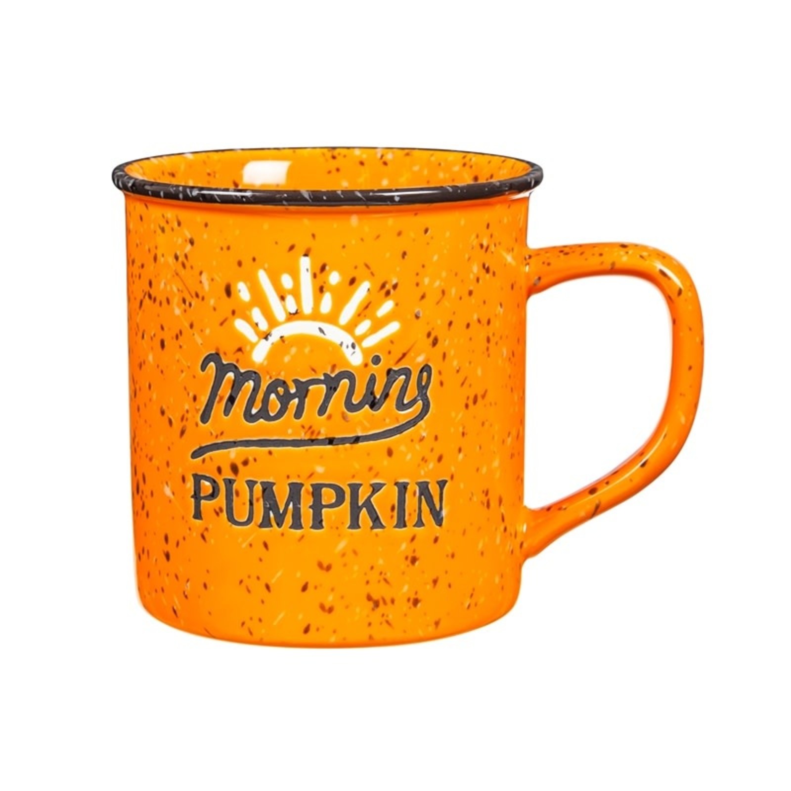 Evergreen Enterprises Ceramic Cup, 12 OZ, "Morning Pumpkin"  3AMH155 loading=