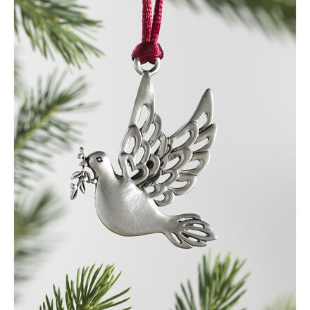 Evergreen Enterprises Solid  Pewter Christmas Tree Ornament Dove  65M27DOV