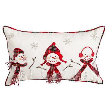 Evergreen Enterprises 3 Snowmen Lumbar Pillow  4P4989