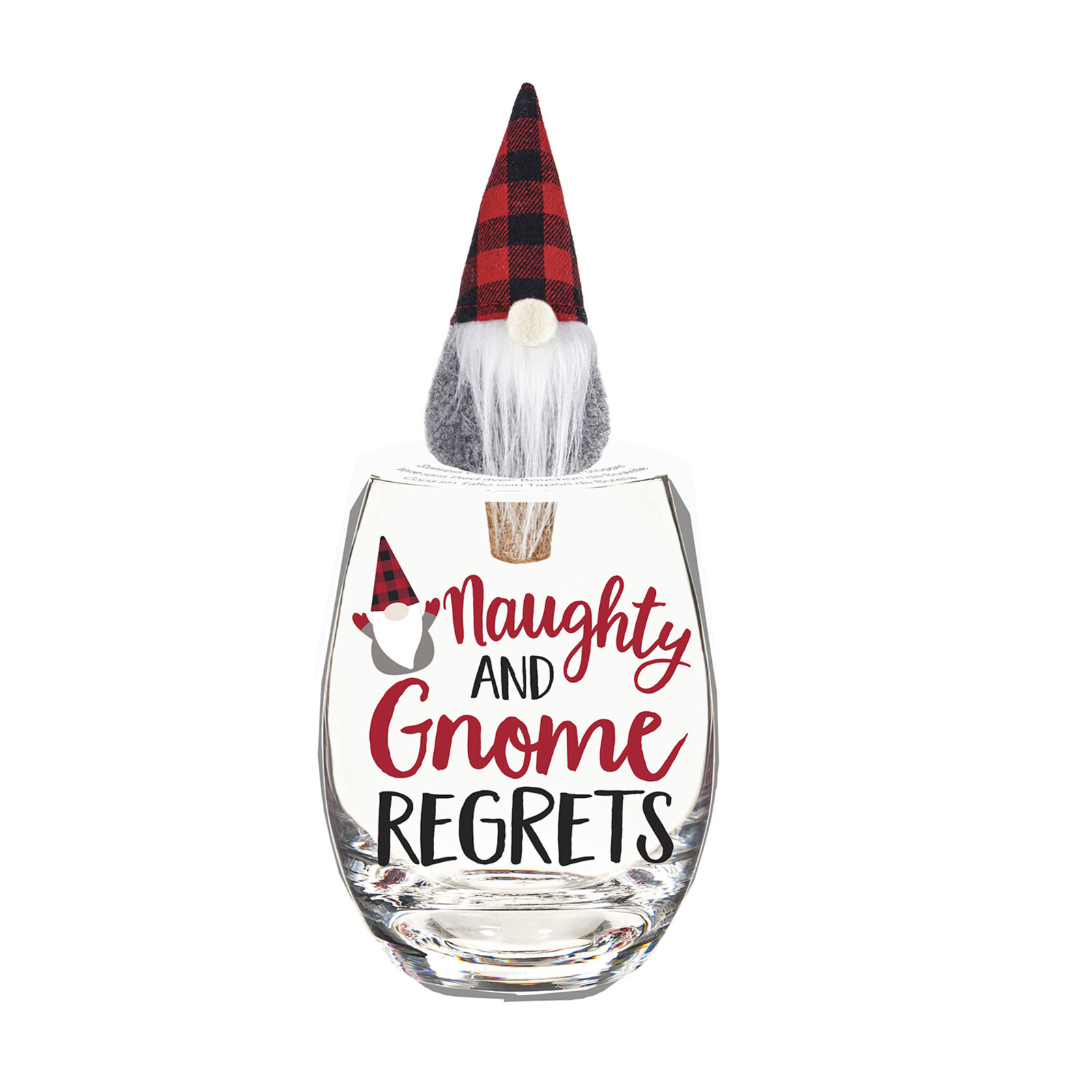 Evergreen Enterprises 17 OZ Glass with Gnome Cork Wine Stopper Gift Set   P4213001 loading=