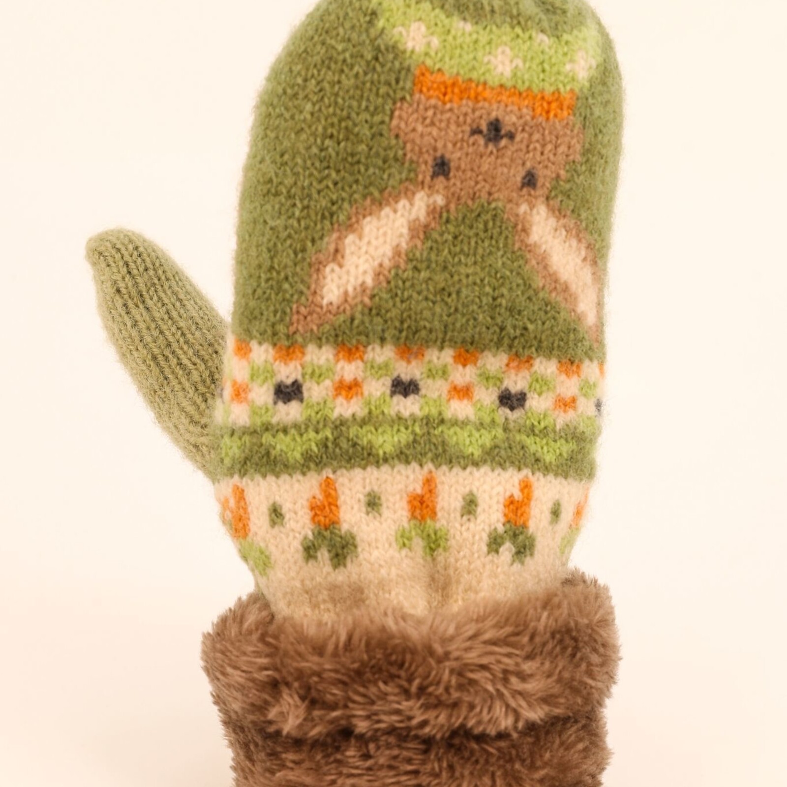 Petite Powder Kids Knitted Mittens-Bunny/Carrot  COS94 loading=