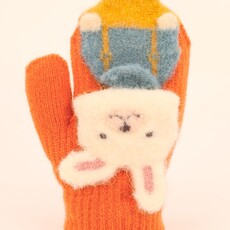 Petite Powder Kids Knitted Mittens-Tangerine Bunny  PPM6