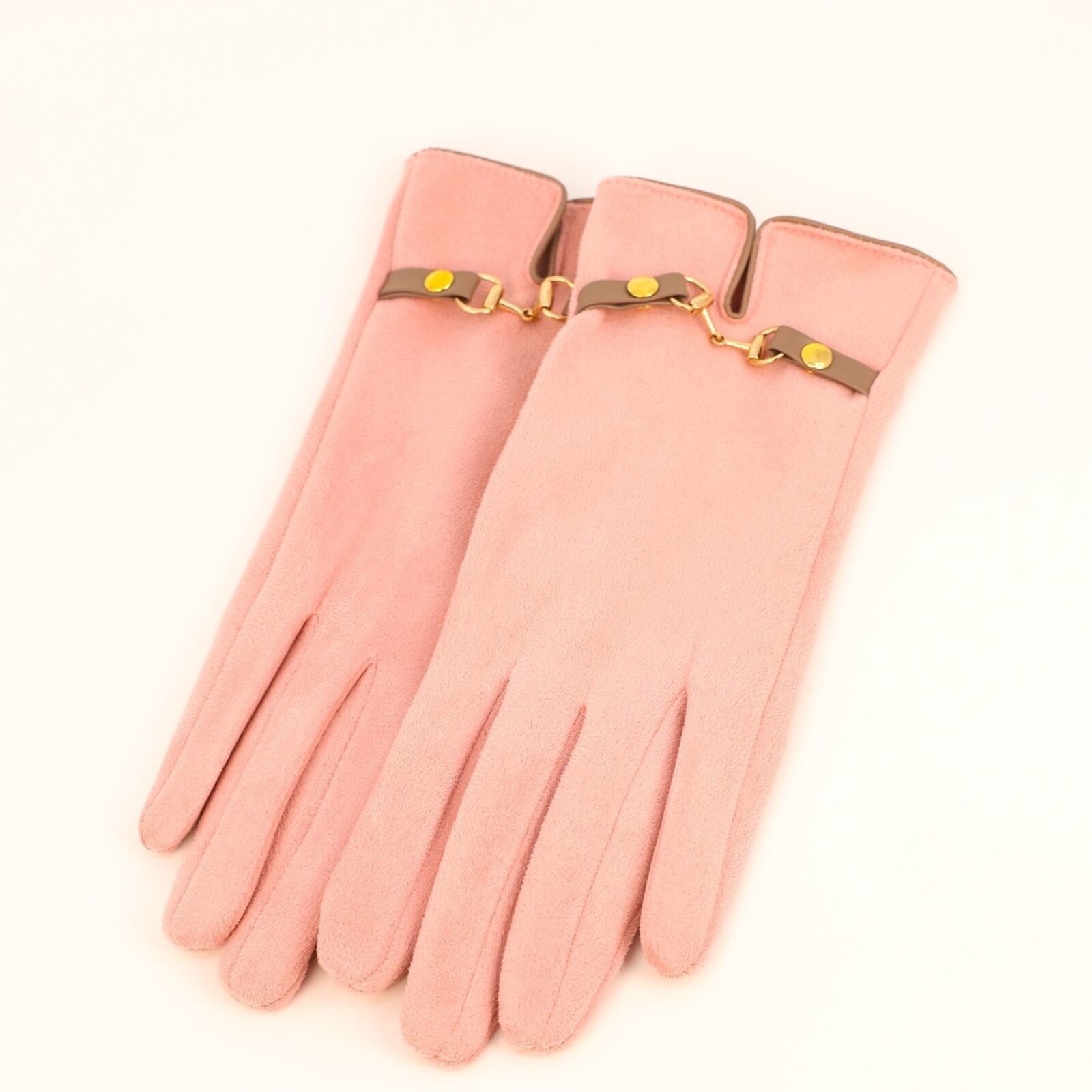 Kylie Faux Suede Polyester Gloves  PalePink  KYL4 loading=