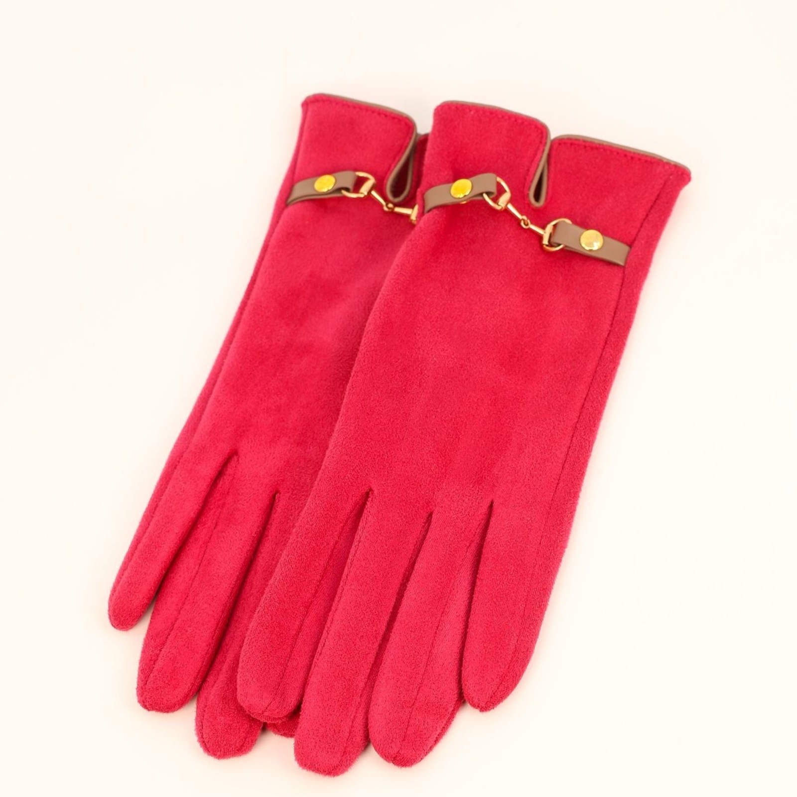 Kylie Faux Suede Polyester Gloves  Pink KYL3 loading=