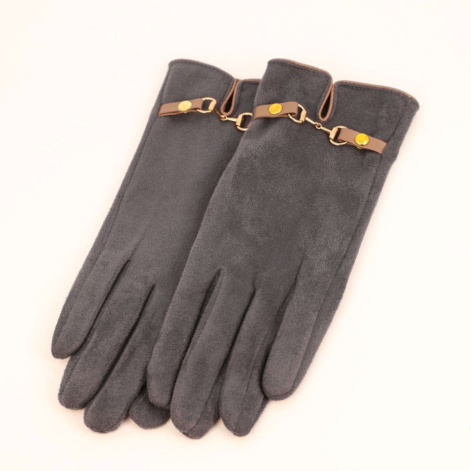 Kylie Faux Suede Polyester Gloves  Denim  KYL5 loading=