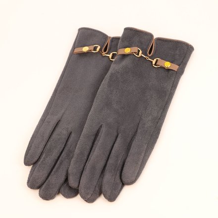 Faux  Suede Mosaic Design Gloves  Mustard  BER1