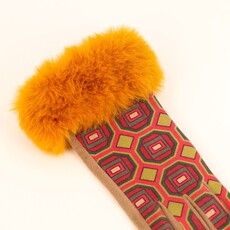 Faux  Suede Mosaic Design Gloves  Mustard  BER1