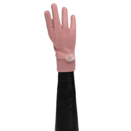 Trezo Pink  GLOVES WITH PUFF POM     X8066