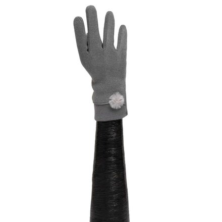 Trezo Grey  GLOVES WITH PUFF POM   X8067