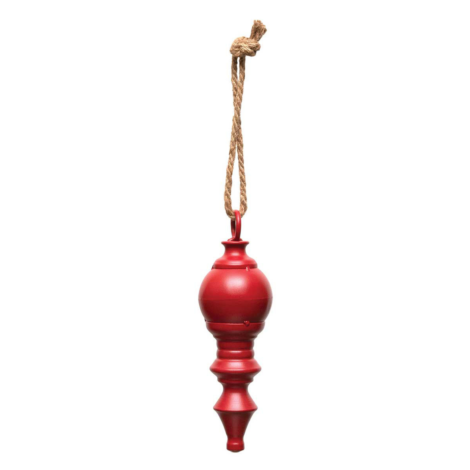 Meravic FINIAL METAL MATTE RED WITH ROPE HANGER SMALL    R1064 loading=