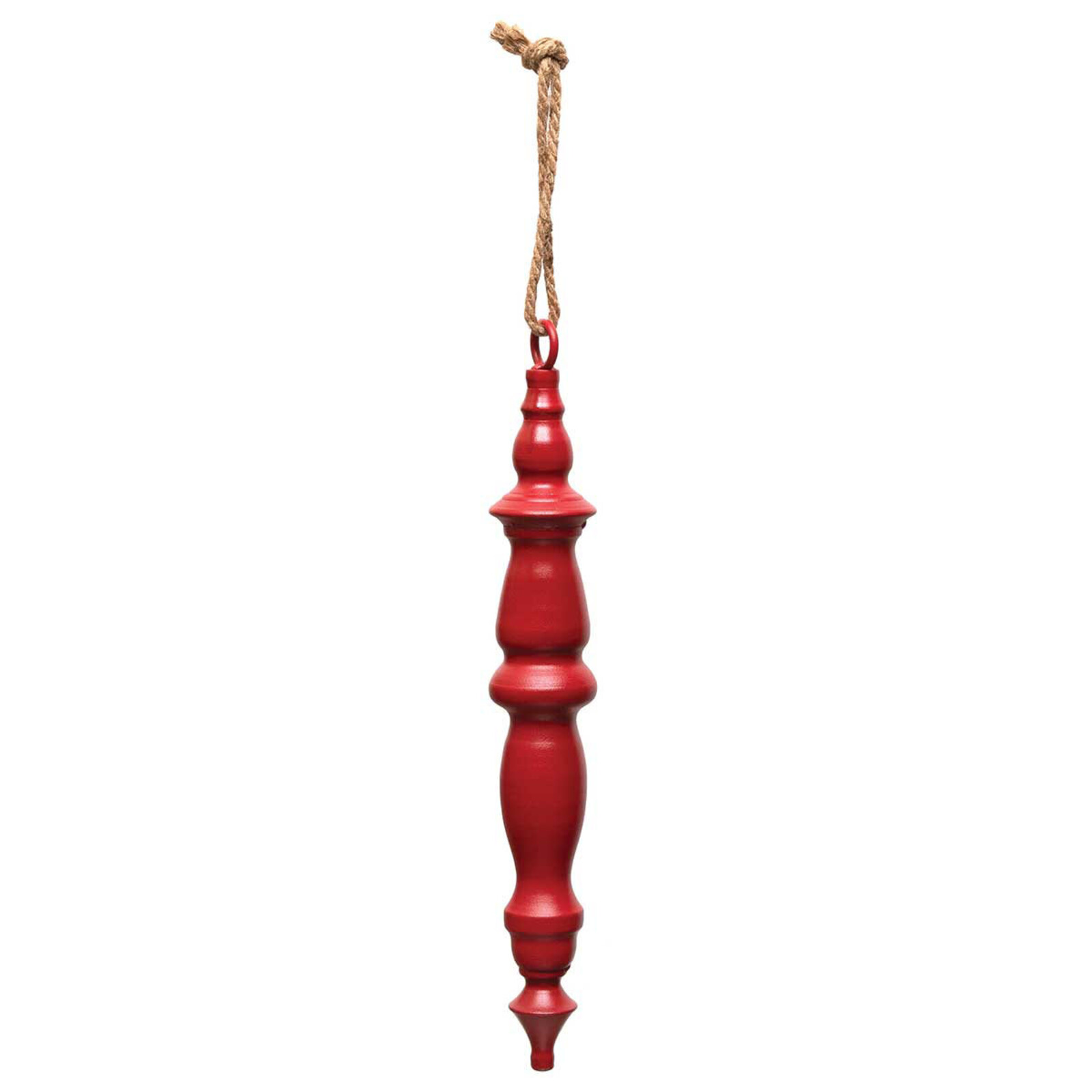Meravic FINIAL METAL MATTE RED WITH ROPE HANGER LARGE    R1065 loading=