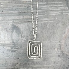 Anju SILVER PLATED NECKLACE - SMALLER SIZE SQUARE SPIRAL  NS119