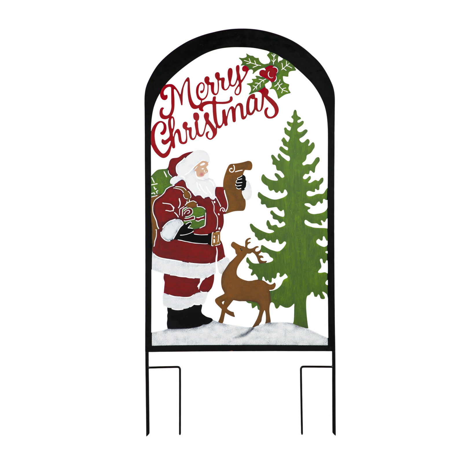 Evergreen Enterprises Laser Cut Trellis-Santa, Merry Christmas  PHD000 loading=