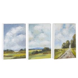 RAZ Imports Inc. 12" LANDSCAPE BLOCK WALL ART  4257306