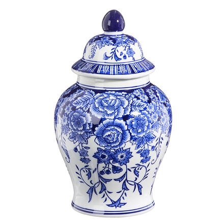 RAZ Imports Inc. 10" BLUE FLORAL GINGER JAR    4334402