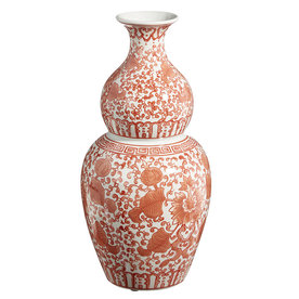 RAZ Imports Inc. 13.25" ORANGE CHINOISERIE VASE   4334409