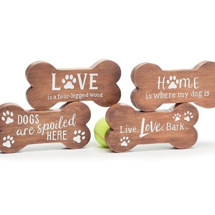 Burton + Burton DOG BONE SHELF SITTERS WITH MESSAGES   3017249