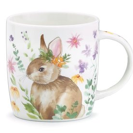 Burton + Burton BROWN BUNNY AND FLOWERS 12 OZ MUG   9746176